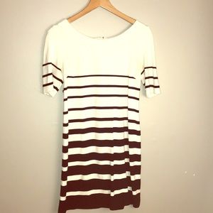 Black and white striped mini dress
